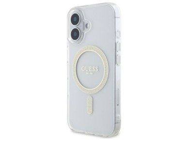 Guess GUHMP16MHFGERET iPhone 16 Plus 6.7" transparent hardcase IML Glitter Circle MagSafe Guess GUHMP16MHFGERET iPhone 16 Plus 6.7" transparent hardcase IML Glitter Circle MagSafe