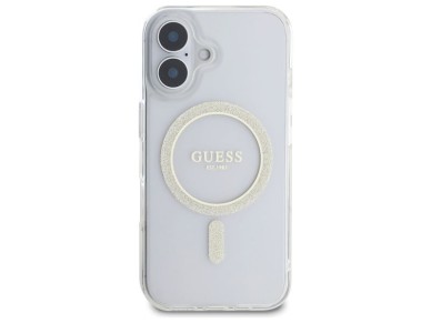 Guess GUHMP16MHFGERET iPhone 16 Plus 6.7" transparent hardcase IML Glitter Circle MagSafe Guess GUHMP16MHFGERET iPhone 16 Plus 6.7" transparent hardcase IML Glitter Circle MagSafe