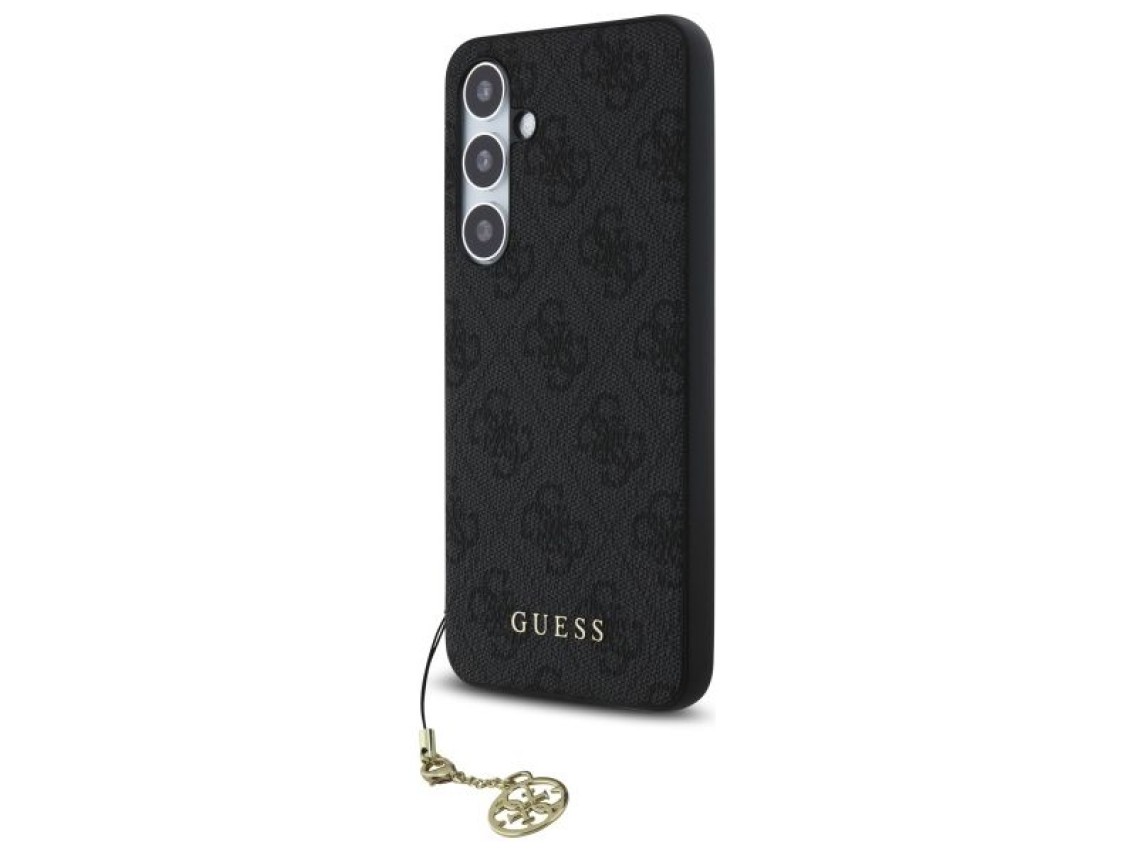 Estuche rígido gris/gris Guess GUHCS24FEGF4GGR S24 FE S721, colección Charms 4G
