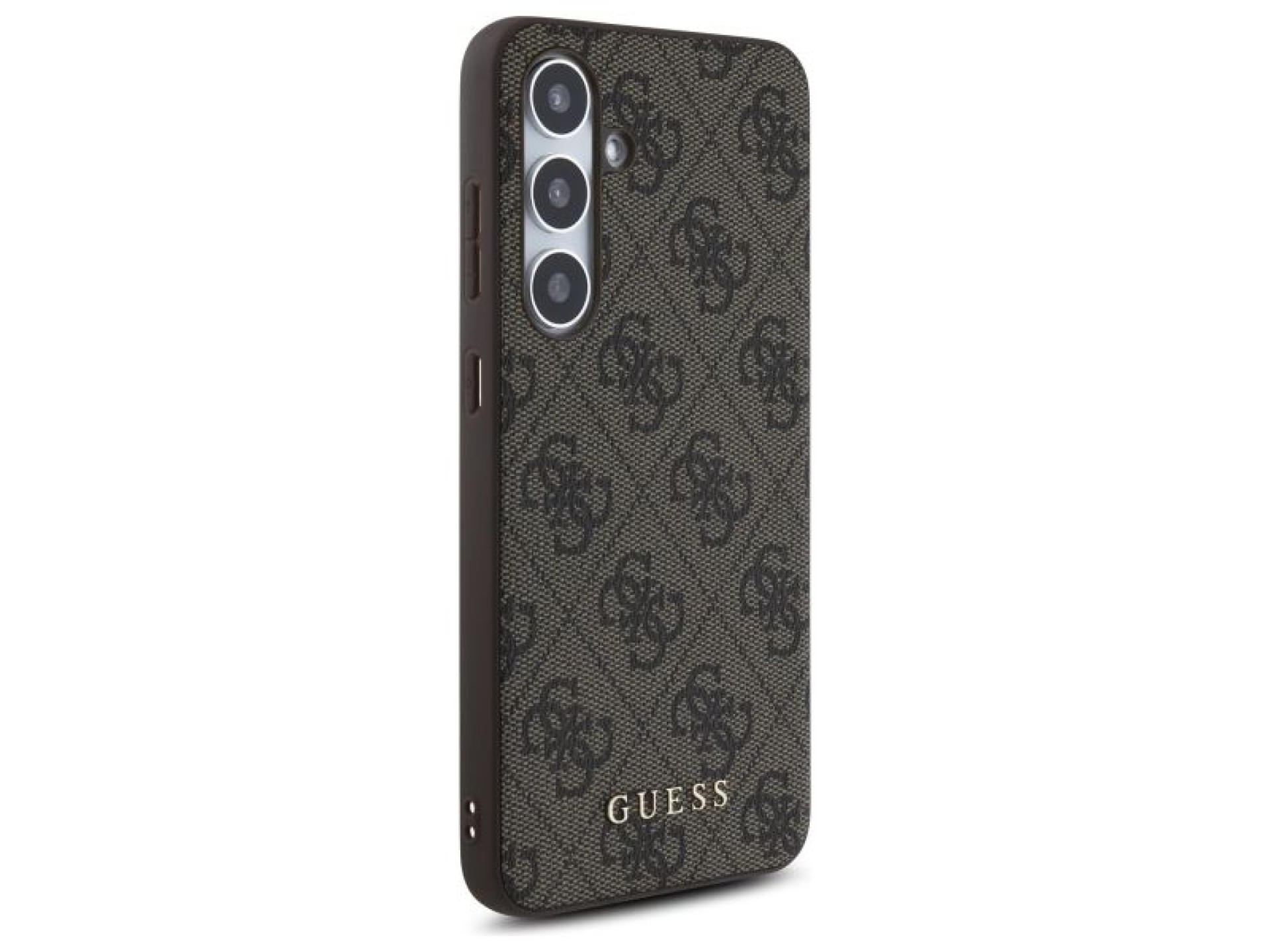 Estuche rígido Guess GUHCS24FEG4GFBR S24 FE S721 marrón/marrón 4G Metal Gold Logo