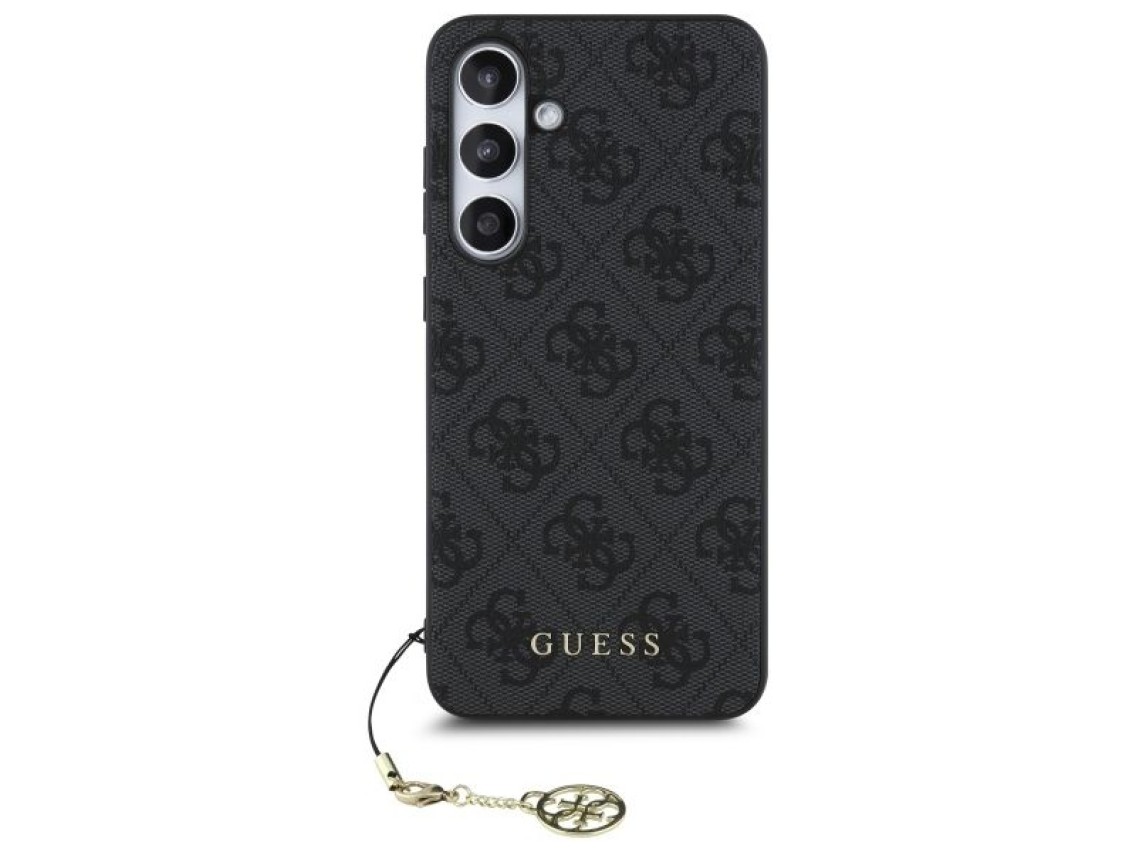 Estuche rígido gris/gris Guess GUHCS24FEGF4GGR S24 FE S721, colección Charms 4G