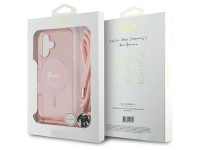 Funda Guess Crossbody Cord Script para iPhone 16 MagSafe - Rosa