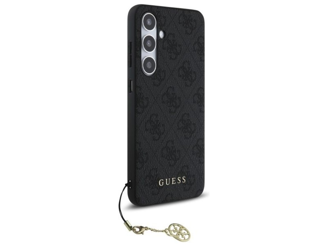 Estuche rígido gris/gris Guess GUHCS24FEGF4GGR S24 FE S721, colección Charms 4G