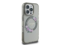 Funda rígida negra Guess GUHMP16XHFWFCK para iPhone 16 Pro Max de 6,9" con diseño de corona floral I Funda rígida negra Guess GUHMP16XHFWFCK para iPhone 16 Pro Max de 6,9" con diseño de corona floral I