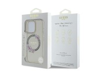 Funda rígida negra Guess GUHMP16XHFWFCK para iPhone 16 Pro Max de 6,9" con diseño de corona floral I Funda rígida negra Guess GUHMP16XHFWFCK para iPhone 16 Pro Max de 6,9" con diseño de corona floral I