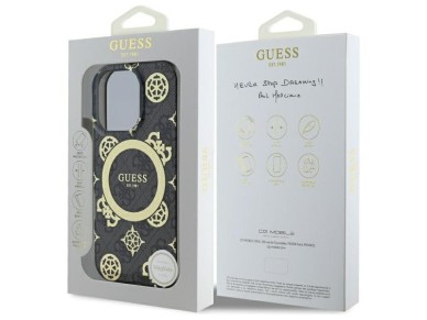 Guess IML Peony On 4G Background MagSafe Case for iPhone 16 Pro Max - Black Guess IML Peony On 4G Background MagSafe Case for iPhone 16 Pro Max - Black