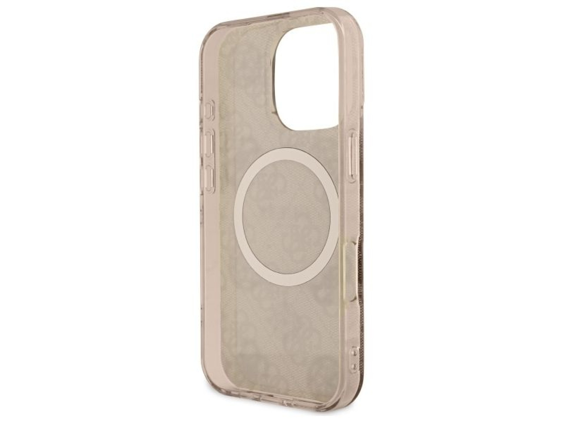 Guess IML Peony On 4G Background MagSafe Case for iPhone 16 Pro Max - Brown