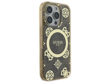 Guess IML Peony On 4G Background MagSafe Case for iPhone 16 Pro Max - Brown Guess IML Peony On 4G Background MagSafe Case for iPhone 16 Pro Max - Brown