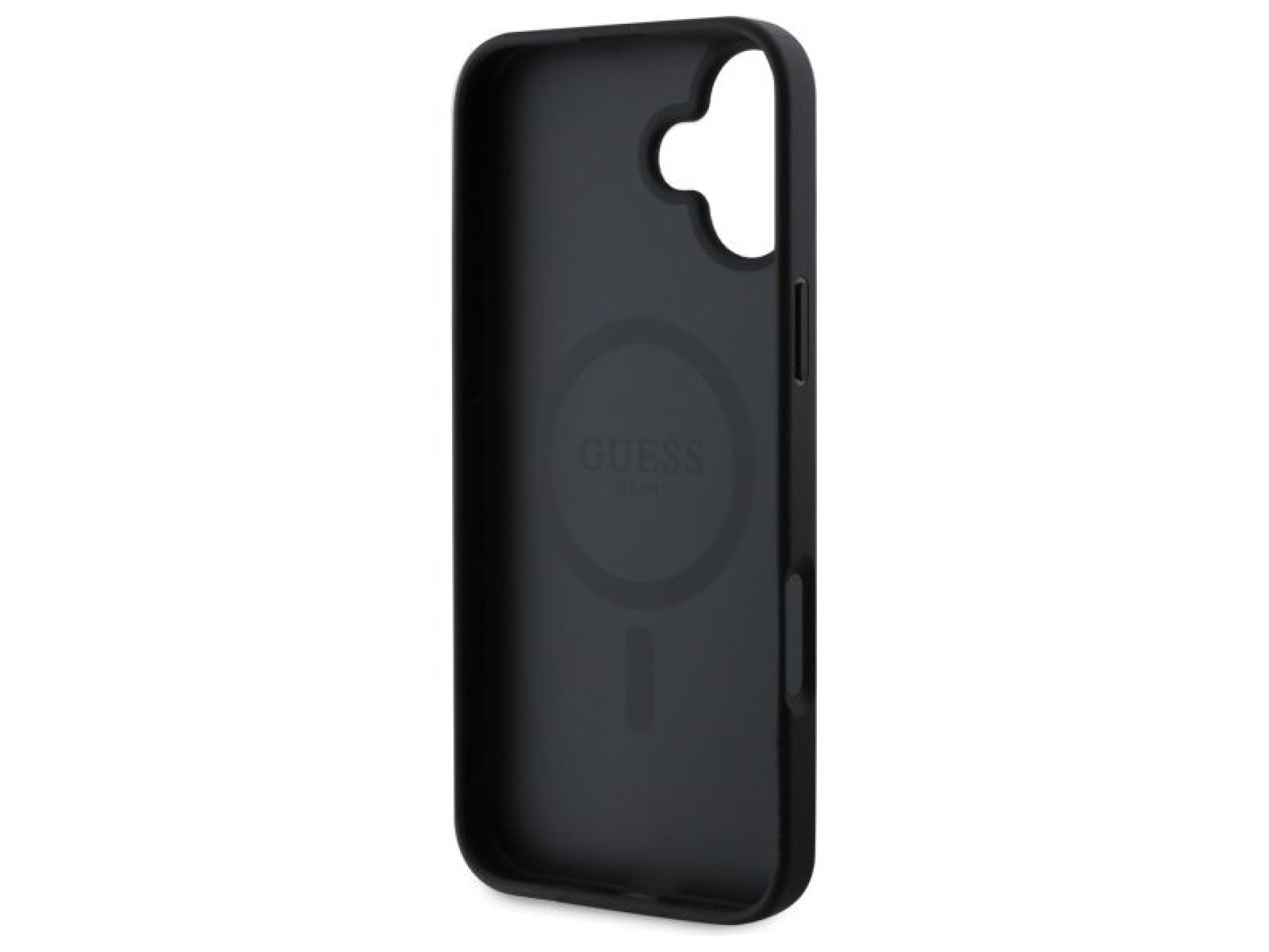 Guess Saffiano Classic Logo MagSafe case for iPhone 16 - black