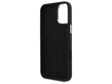 Guess Silicone Logo Strass 4G Case for iPhone 16 - Black Guess Silicone Logo Strass 4G Case for iPhone 16 - Black