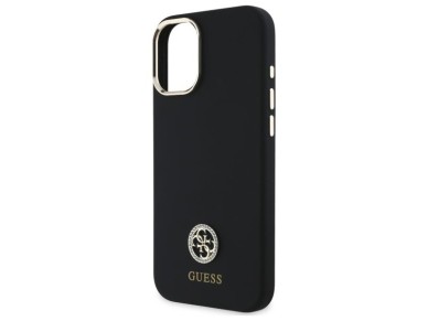 Guess Silicone Logo Strass 4G Case for iPhone 16 - Black Guess Silicone Logo Strass 4G Case for iPhone 16 - Black