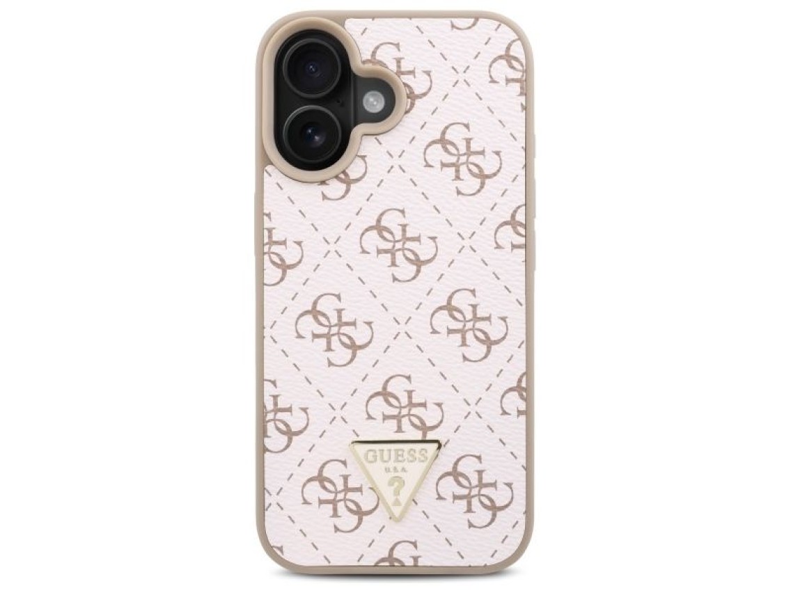 Nova capa triangular 4G da Guess para iPhone 16 Plus - Branca