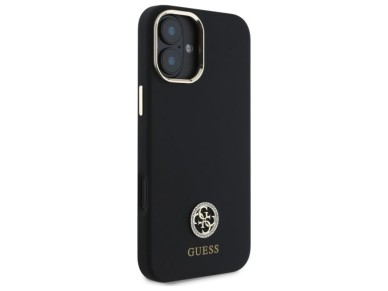 Guess Silicone Logo Strass 4G Case for iPhone 16 - Black Guess Silicone Logo Strass 4G Case for iPhone 16 - Black