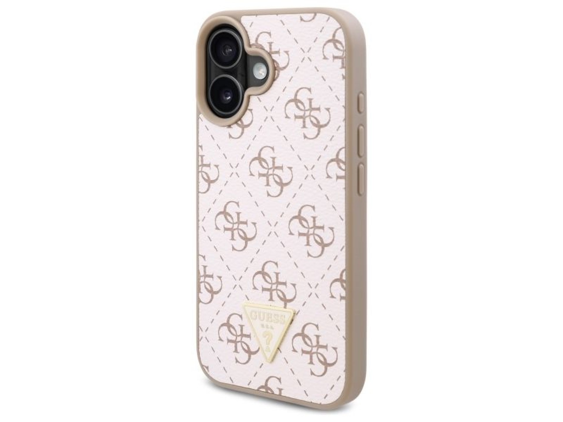 Nova capa triangular 4G da Guess para iPhone 16 Plus - Branca