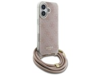 Capa Guess Crossbody Cord 4G Print para iPhone 16 - Rosa Capa Guess Crossbody Cord 4G Print para iPhone 16 - Rosa