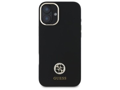 Guess Silicone Logo Strass 4G Case for iPhone 16 - Black Guess Silicone Logo Strass 4G Case for iPhone 16 - Black
