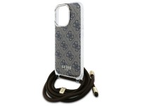 Guess Crossbody Cord 4G Print Case for iPhone 16 Pro - Brown
