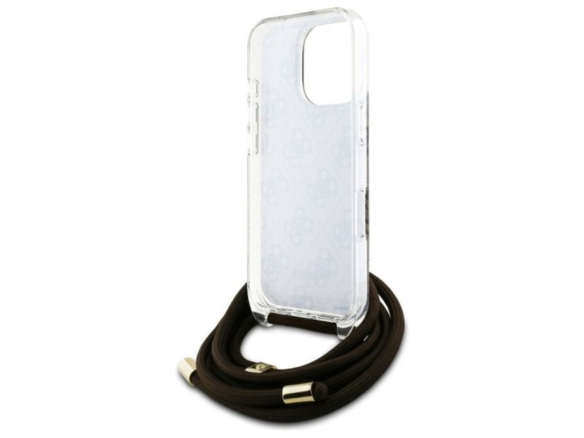 Guess Crossbody Cord 4G Print Case for iPhone 16 Pro - Brown