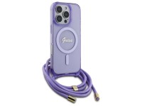 Guess Crossbody Cord Script MagSafe Case for iPhone 16 Pro - Purple Guess Crossbody Cord Script MagSafe Case for iPhone 16 Pro - Purple