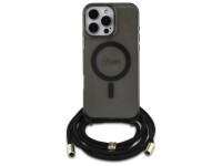 Capa Guess Crossbody Cord Script MagSafe para iPhone 16 Pro - Preta Capa Guess Crossbody Cord Script MagSafe para iPhone 16 Pro - Preta