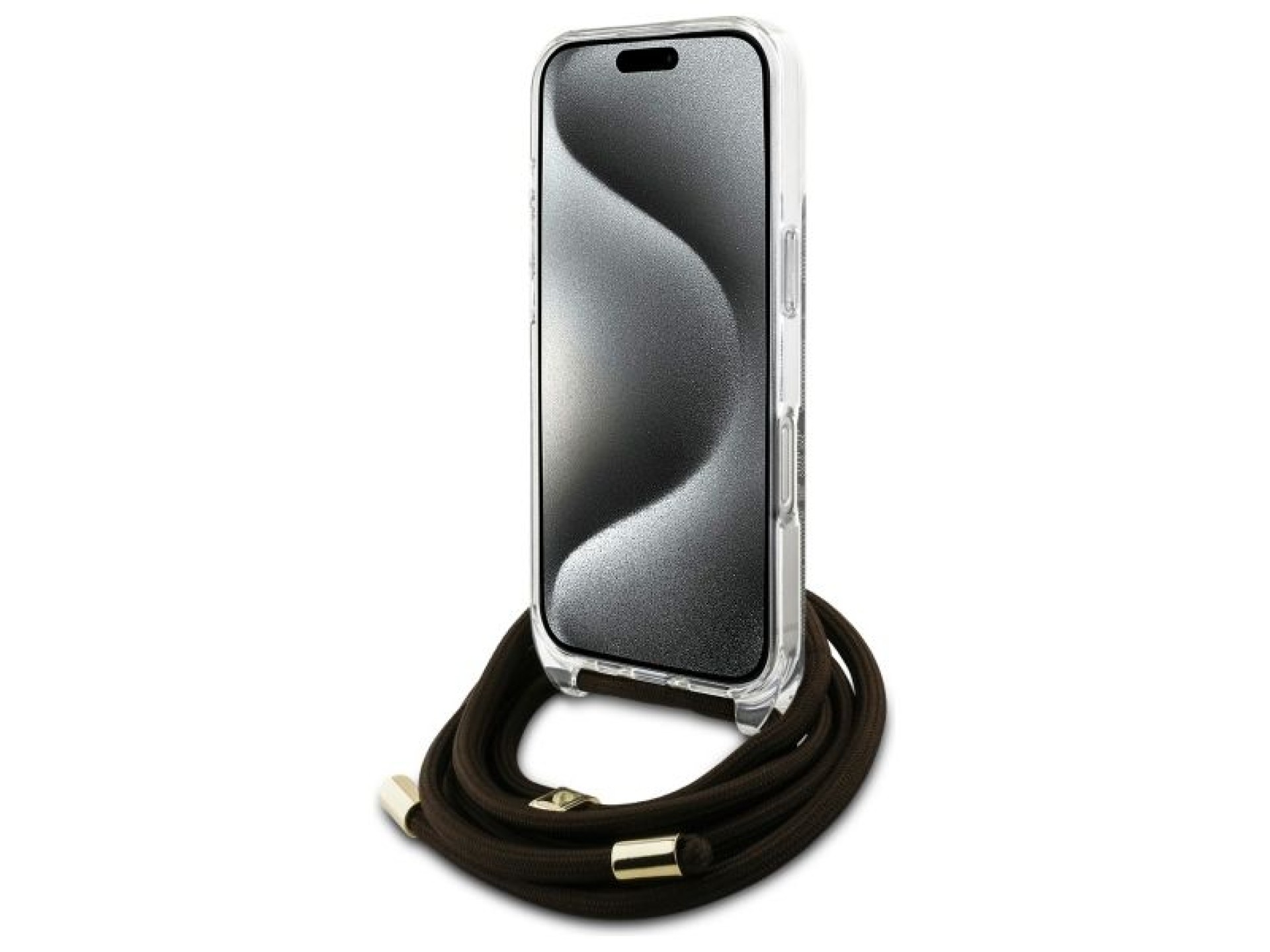 Guess Crossbody Cord 4G Print Case for iPhone 16 Pro - Brown