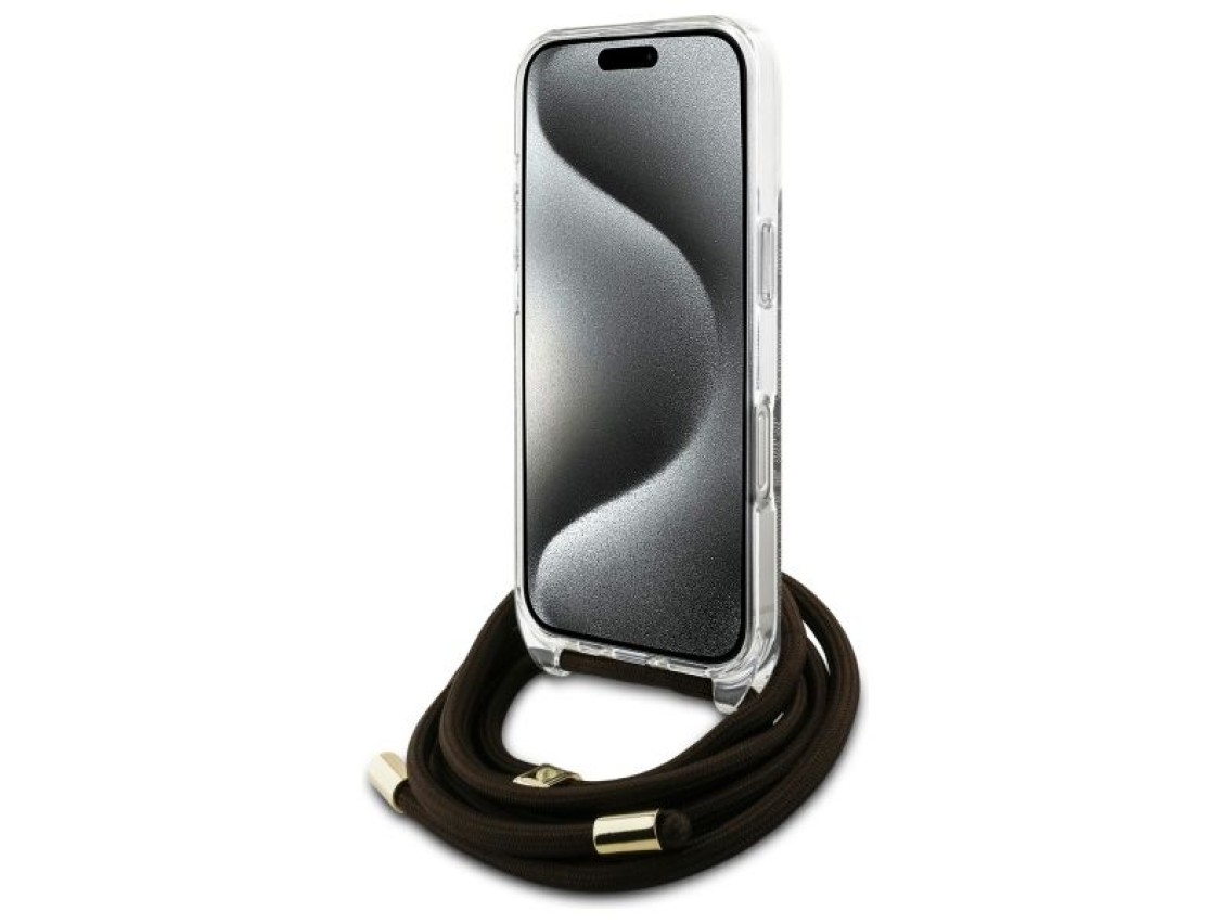 Guess Crossbody Cord 4G Print Case for iPhone 16 Pro - Brown