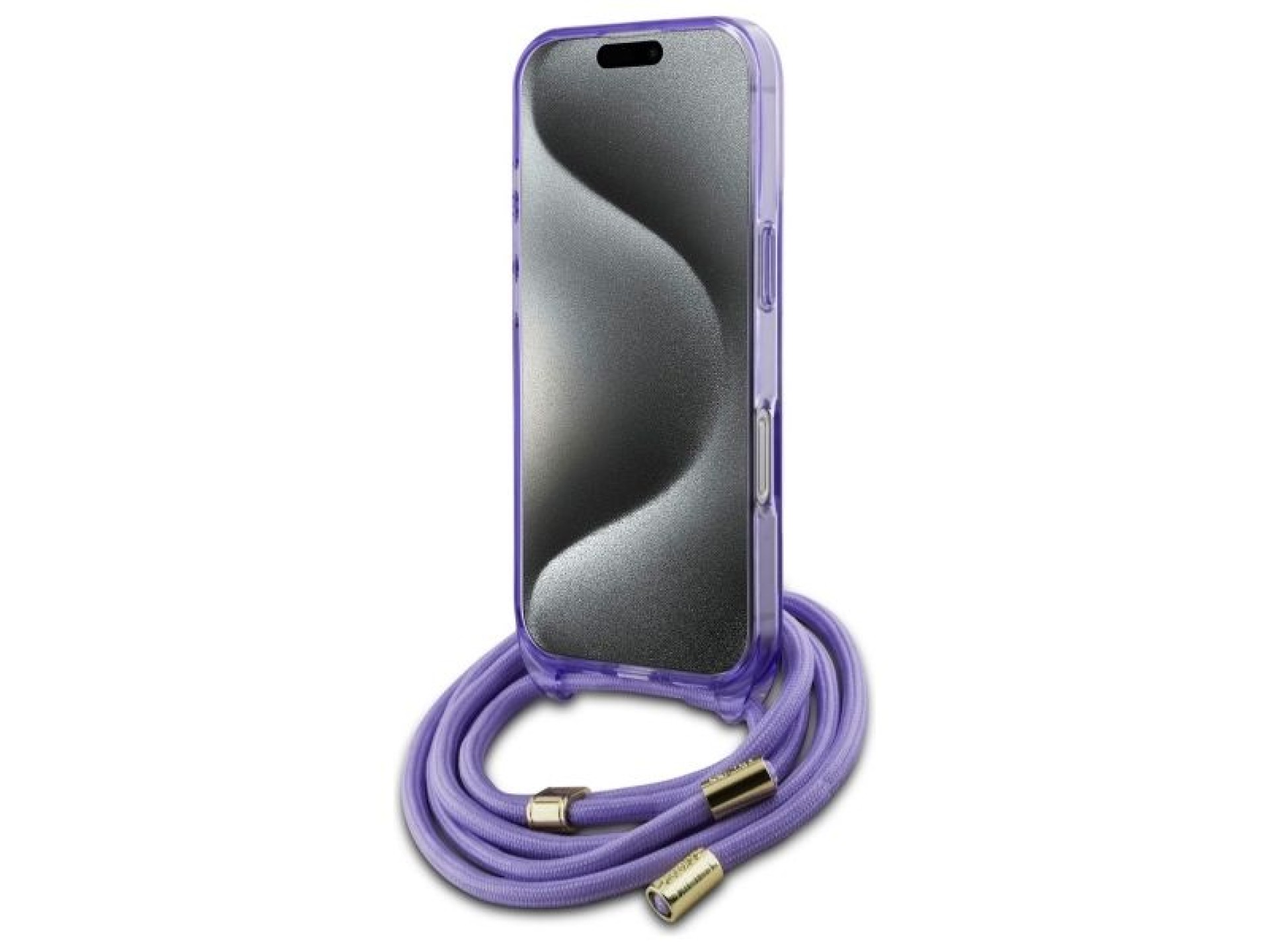 Guess Crossbody Cord Script MagSafe Case for iPhone 16 Pro - Purple