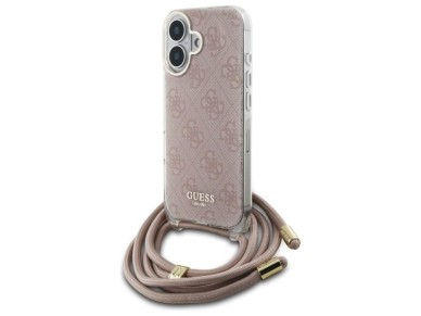 Guess Crossbody Cord 4G Print iPhone 16 Case - Pink Guess Crossbody Cord 4G Print iPhone 16 Case - Pink
