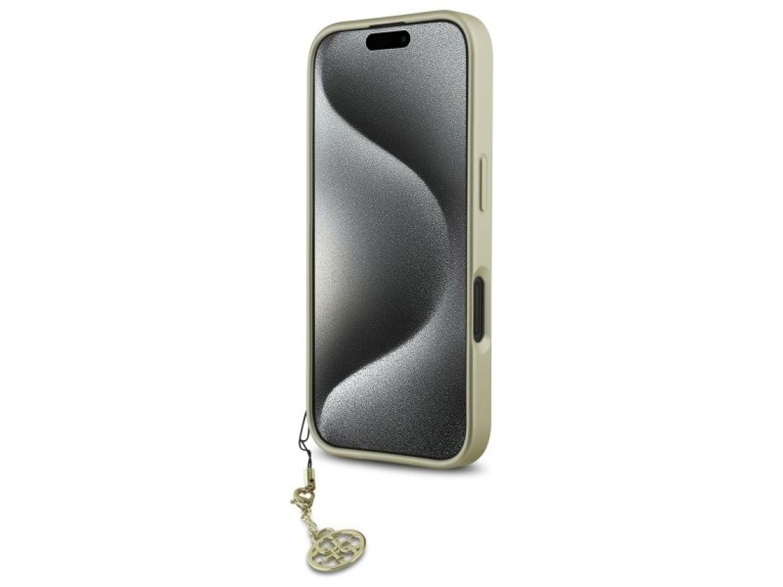 Capa Guess 4G Charms Collection para iPhone 16 - preta