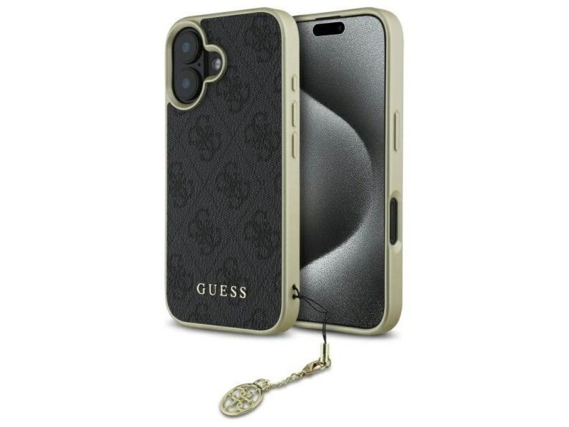 Guess 4G Charms Collection case for iPhone 16 Plus - black