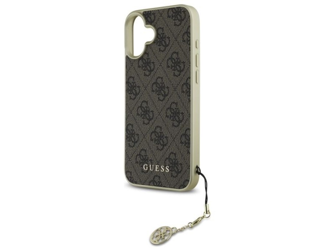 Capa Guess 4G Charms Collection para iPhone 16 - marrom