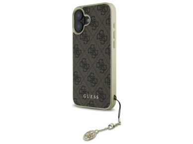 Capa Guess 4G Charms Collection para iPhone 16 - marrom Capa Guess 4G Charms Collection para iPhone 16 - marrom