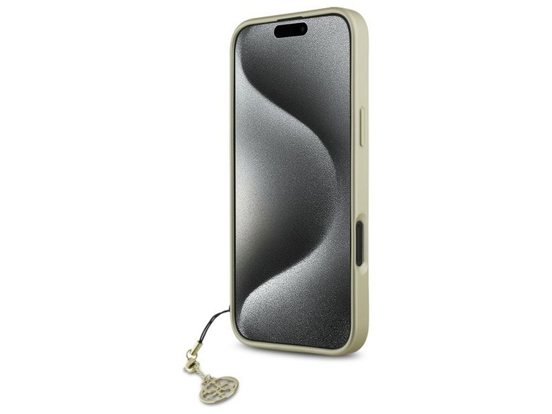 Capa Guess 4G Charms Collection para iPhone 16 - marrom