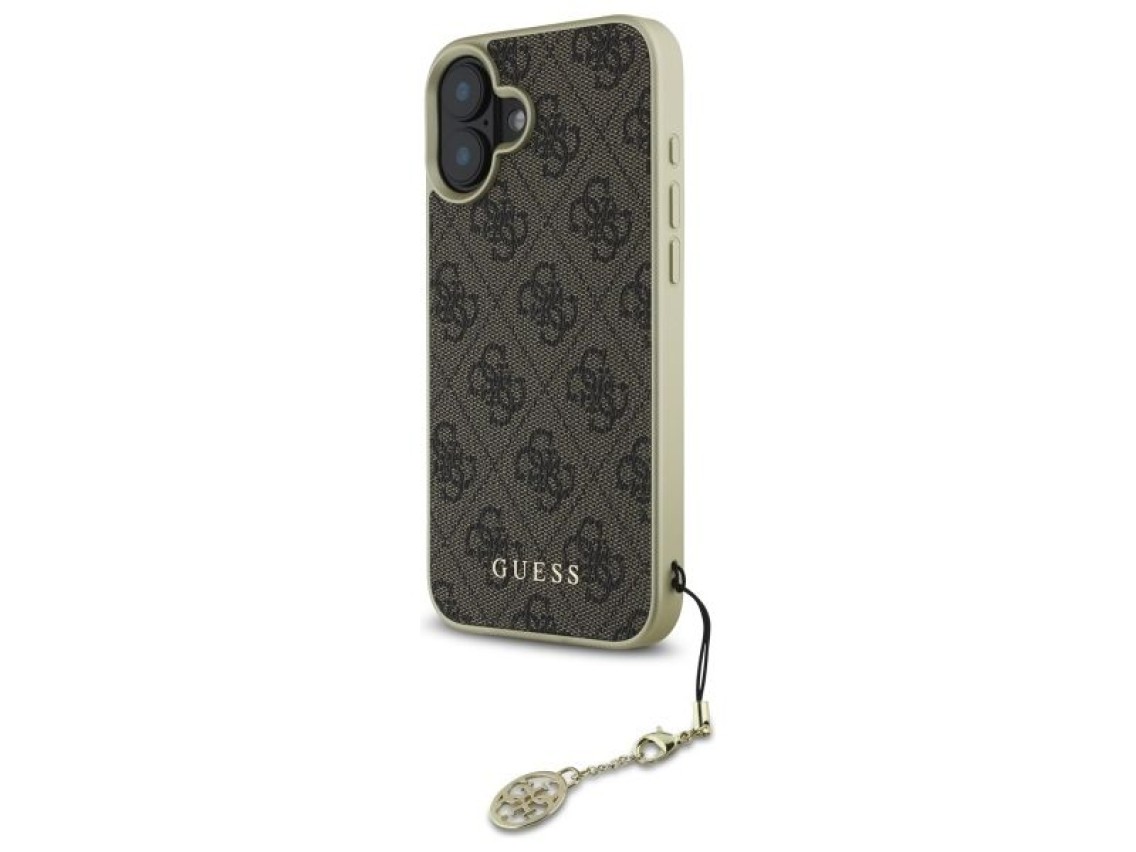 Capa Guess 4G Charms Collection para iPhone 16 - marrom