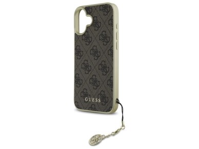 Capa Guess 4G Charms Collection para iPhone 16 - marrom Capa Guess 4G Charms Collection para iPhone 16 - marrom