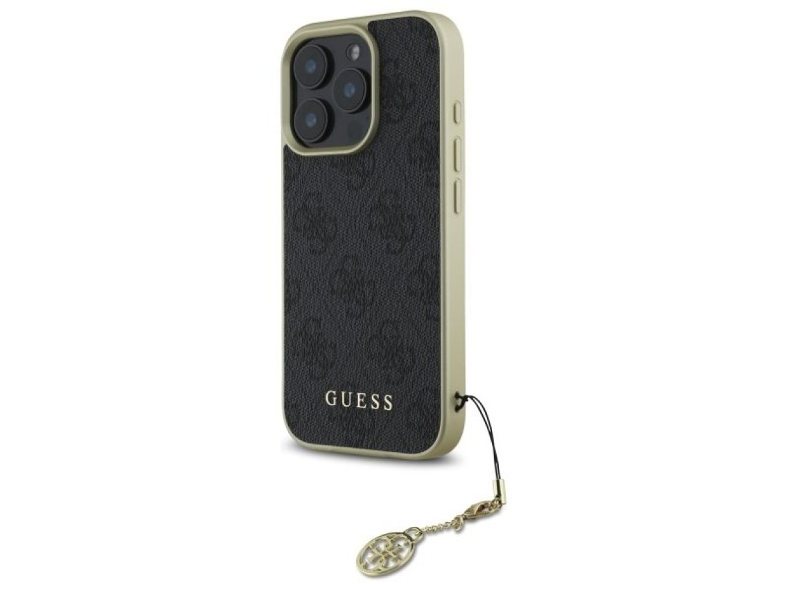 Capa Guess 4G Charms Collection para iPhone 16 Pro - preta