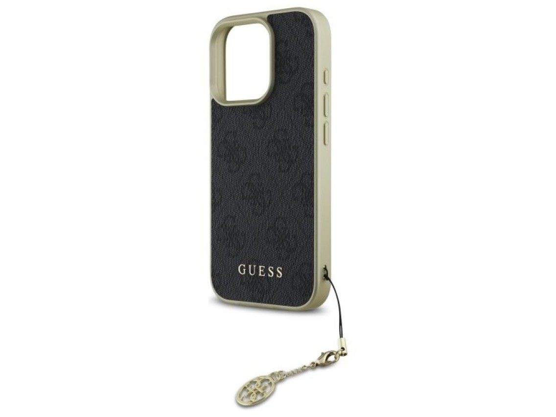 Capa Guess 4G Charms Collection para iPhone 16 Pro - preta