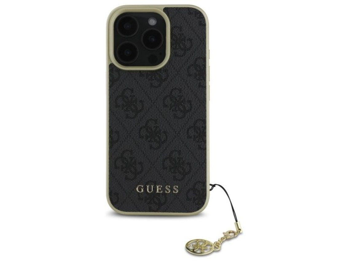 Capa Guess 4G Charms Collection para iPhone 16 Pro - preta