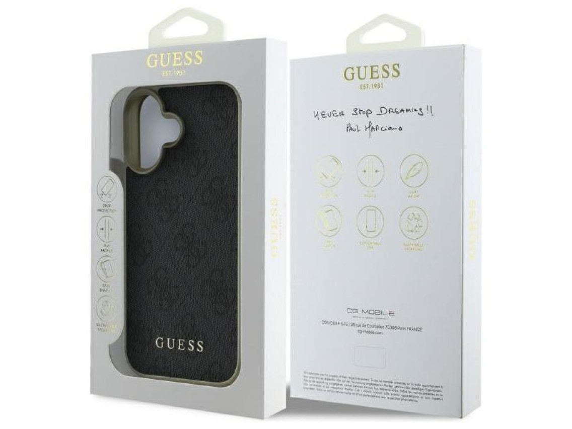Guess 4G Charms Collection case for iPhone 16 Plus - black