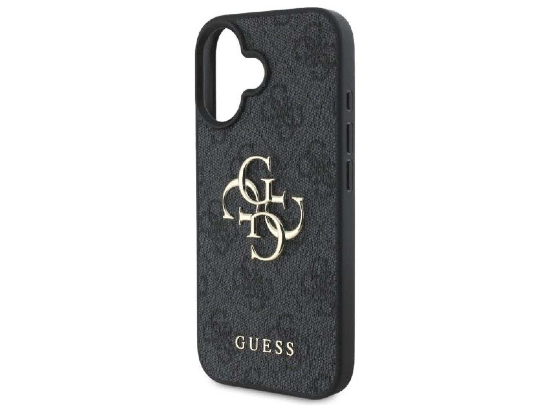 Capa Guess 4G com logo grande para iPhone 16 Plus - Preta