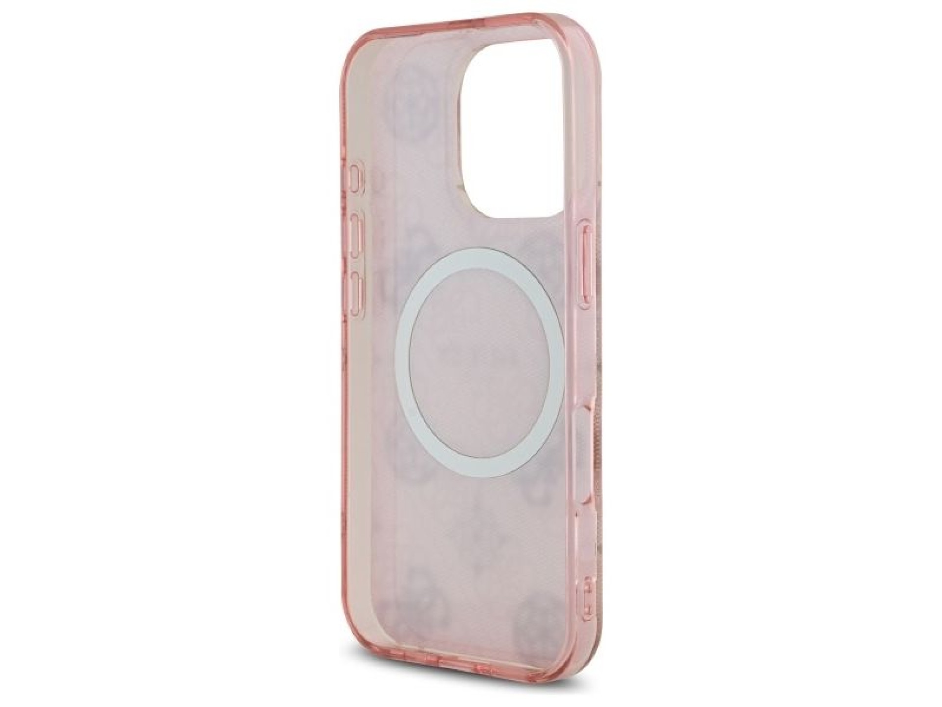 Guess IML Peony On 4G Background MagSafe Case for iPhone 16 Pro - Pink
