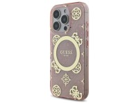 Guess IML Peony On 4G Background MagSafe Case for iPhone 16 Pro - Pink