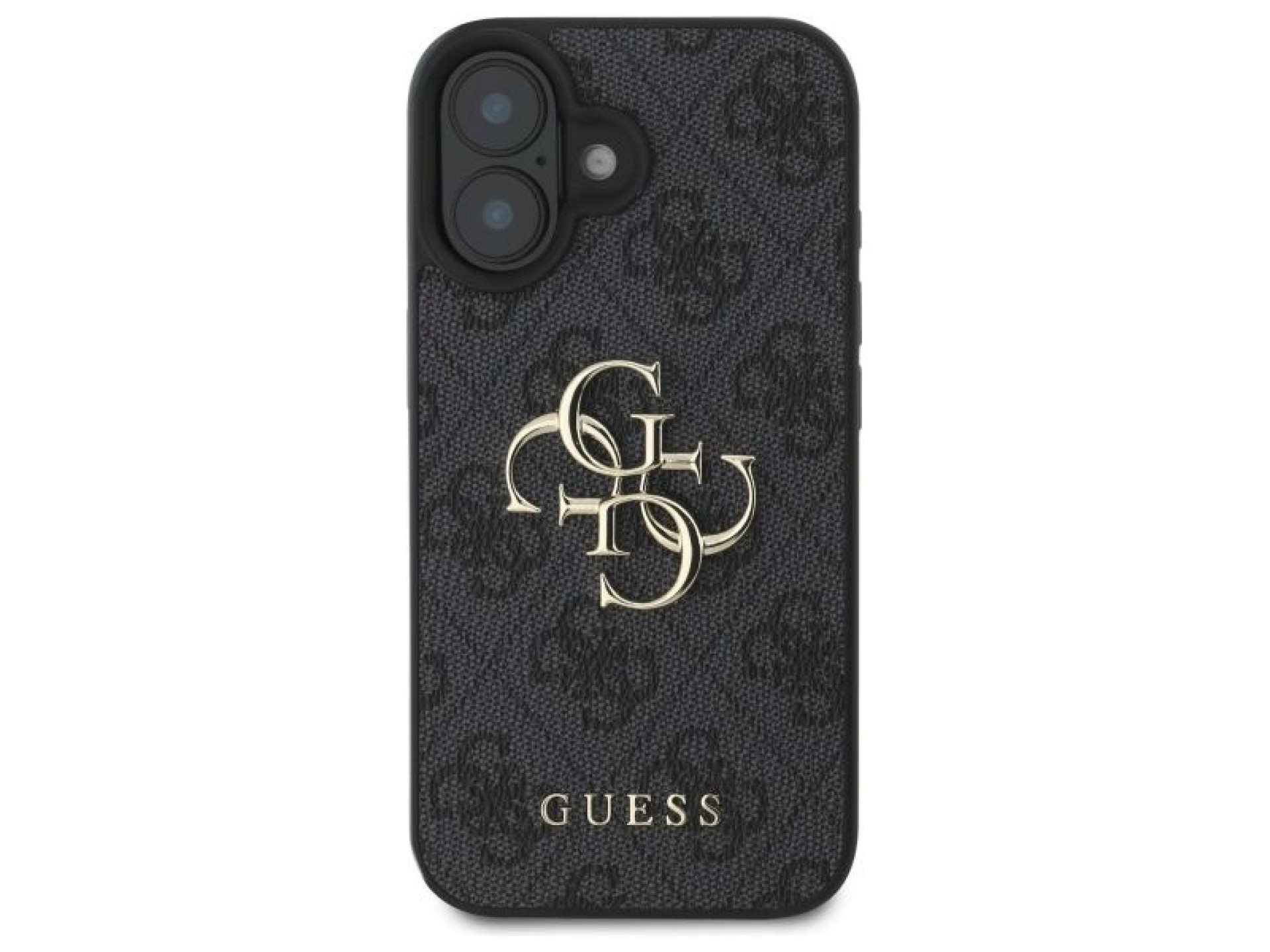 Capa Guess 4G com logo grande para iPhone 16 Plus - Preta
