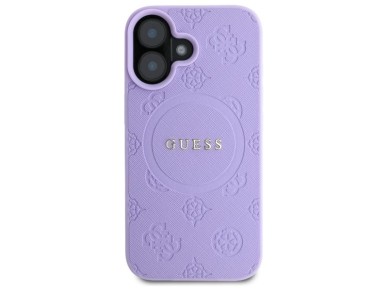 Guess Saffiano Peony Classic Logo MagSafena iPhone 16 Plus Case - Purple Guess Saffiano Peony Classic Logo MagSafena iPhone 16 Plus Case - Purple