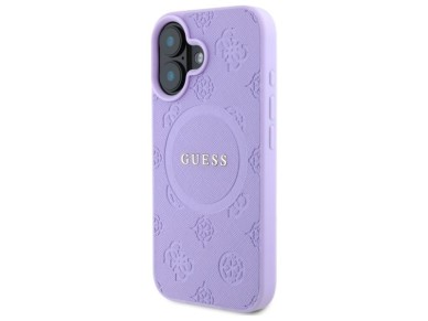 Guess Saffiano Peony Classic Logo MagSafena iPhone 16 Plus Case - Purple Guess Saffiano Peony Classic Logo MagSafena iPhone 16 Plus Case - Purple