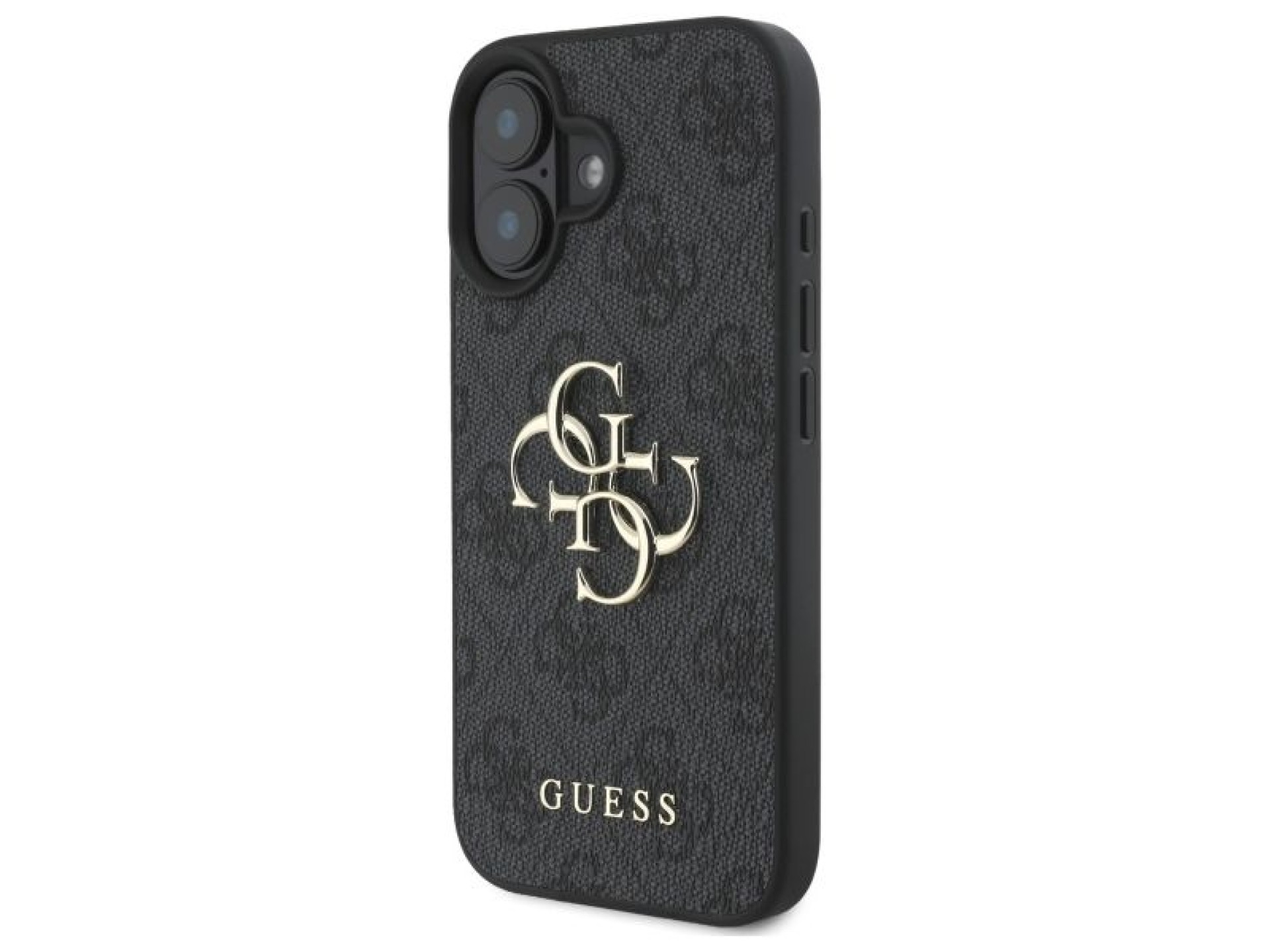 Capa Guess 4G com logo grande para iPhone 16 Plus - Preta