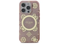 Guess IML Peony On 4G Background MagSafe Case for iPhone 16 Pro - Pink
