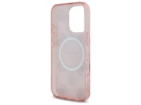 Guess IML Peony On 4G Background MagSafe Case for iPhone 16 Pro - Pink