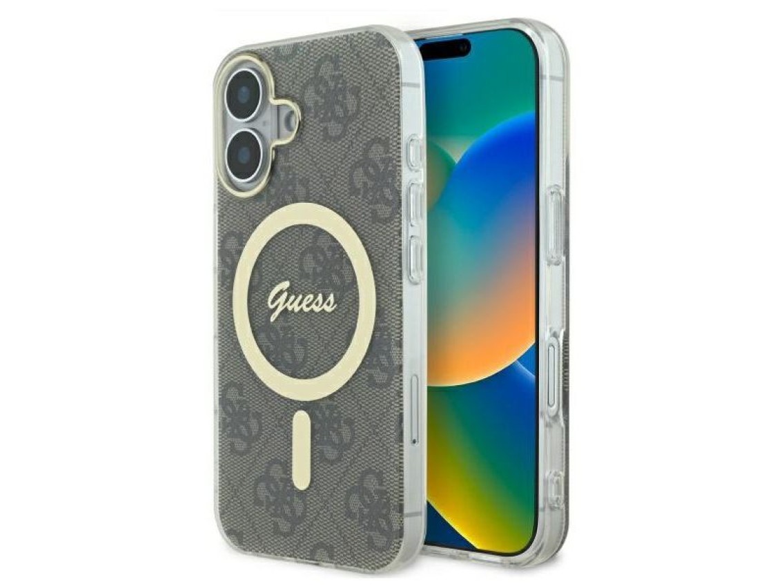Capa Guess IML 4G MagSafe para iPhone 16 Plus - Marrom