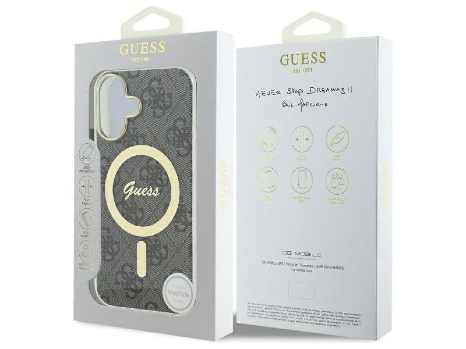 Guess IML 4G MagSafe Case for iPhone 16 Plus - Black